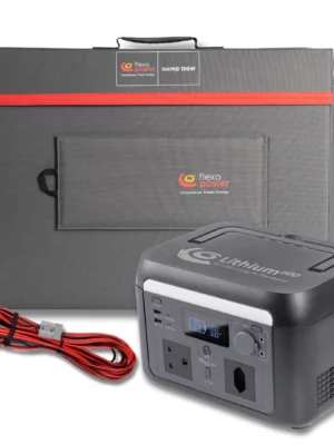 Lithium600 Power Station, NAMIB150W Portable Solar, 10M Extension Cable Combo